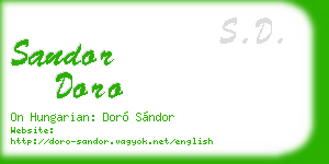 sandor doro business card